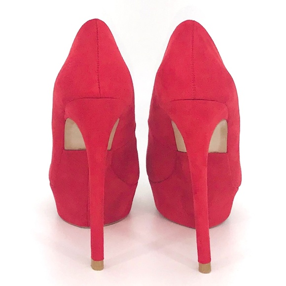 Zara Women Red Platform Heels Size 6.5 - Picture 6 of 7